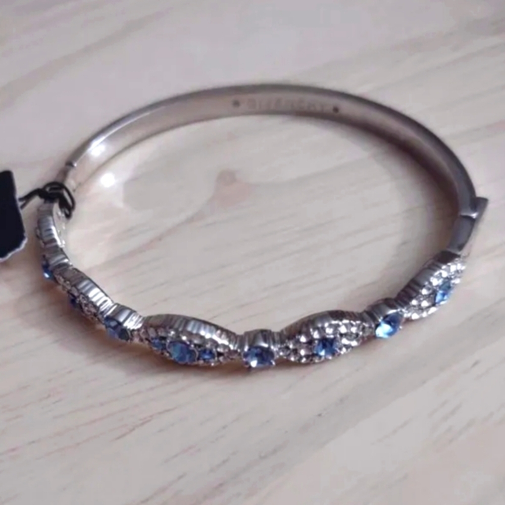 Givenchy Silver Blue Pave Crystal Bracelet